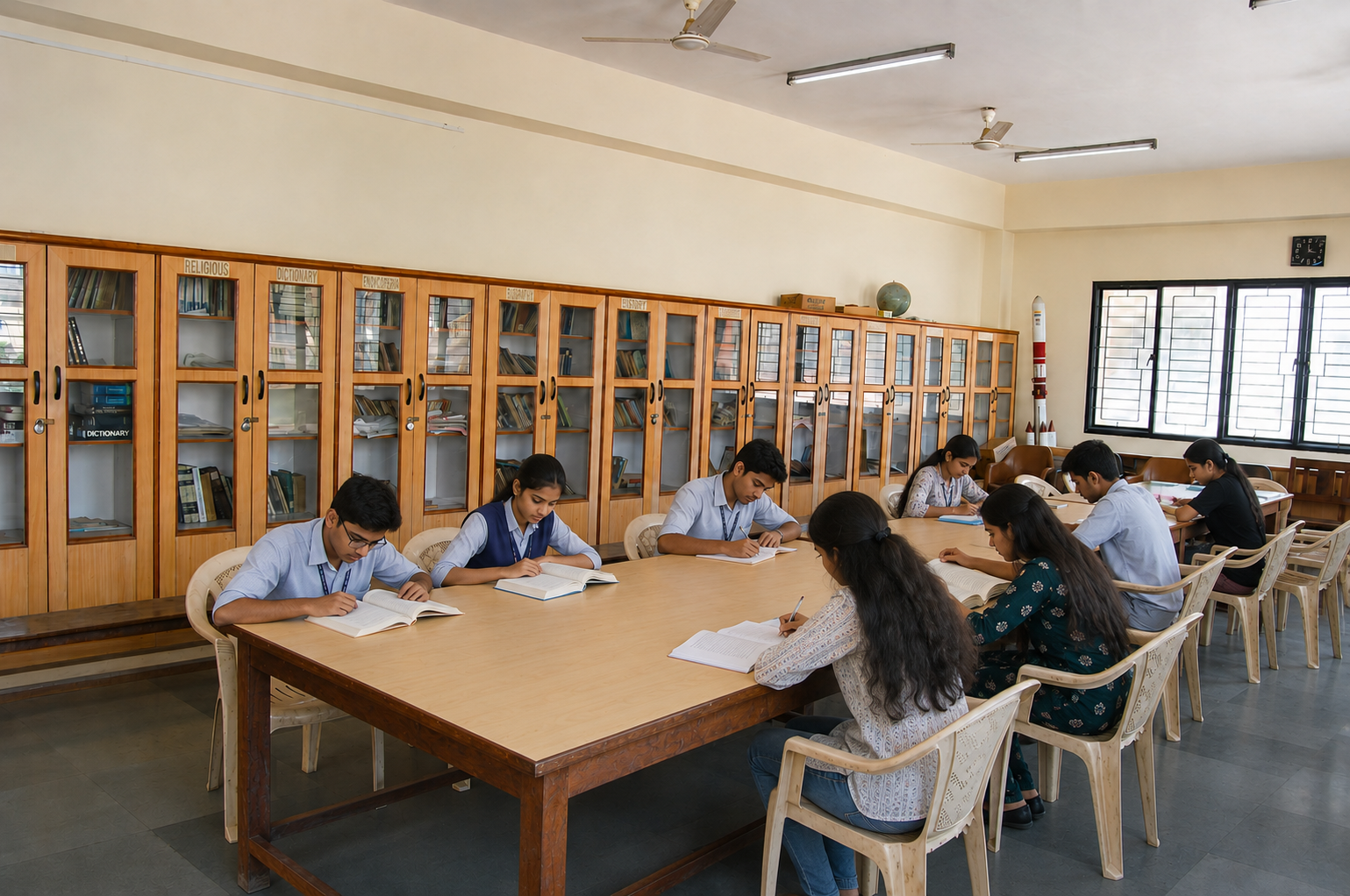 Vast academic library facility